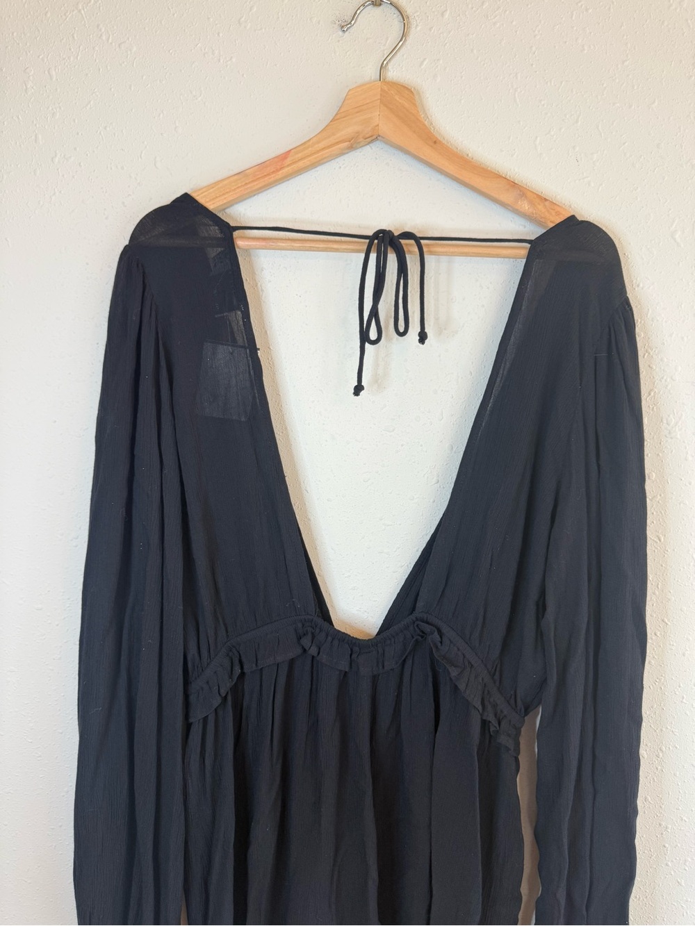 Asos Design Volume Sleeve Plunge Black Beach Romper Sz 10 Tall NWT - Picture 11 of 16
